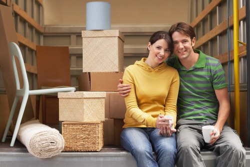 Careful packing of office equipment and files for relocation