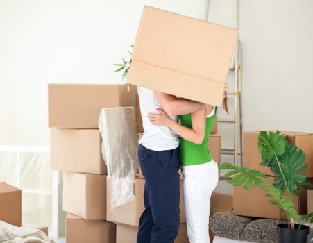 Careful loading of student belongings for a move in Kennington