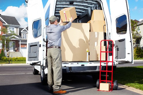 Removal van with packed household items ready for transport