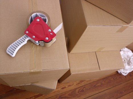 Packed boxes ready for local removals in Kennington